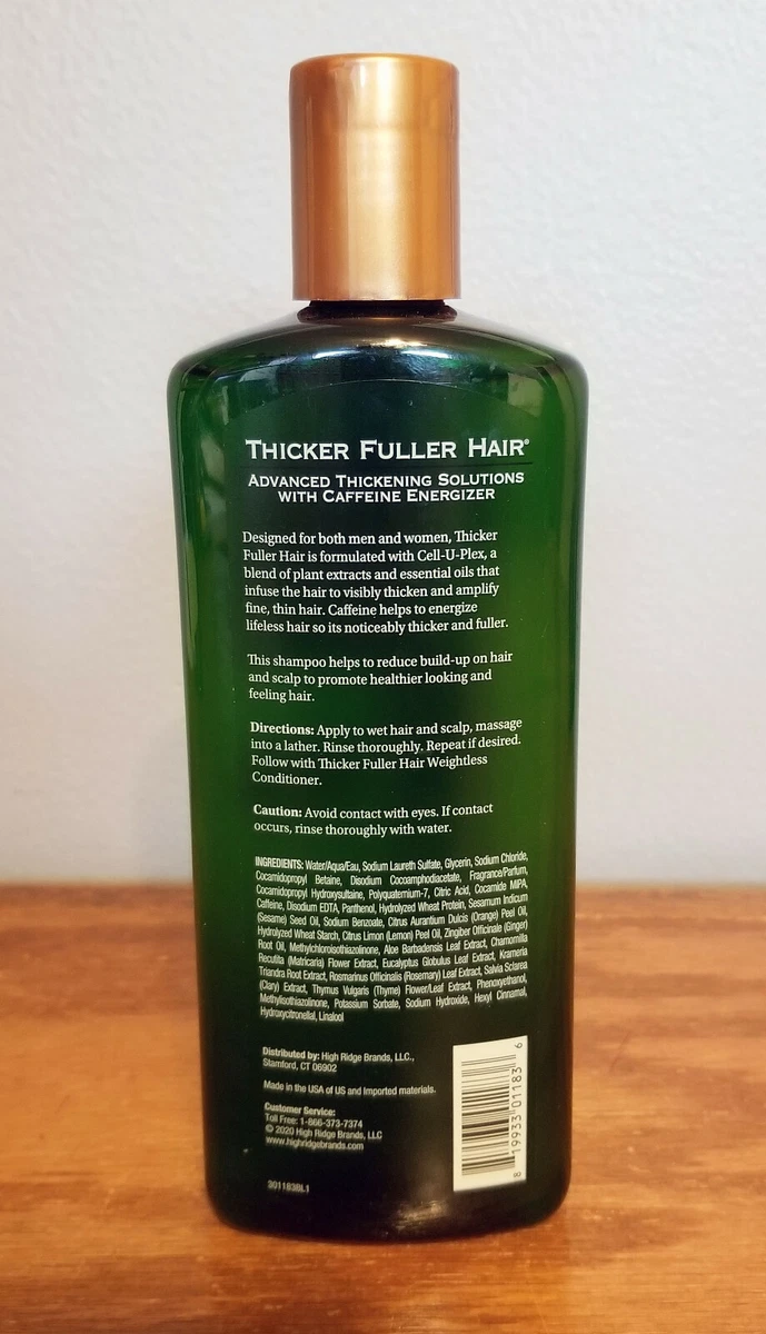 Cell U Plex Thicker Fuller Hair SHAMPOO Plant Based w Caffeine Energizer NEW