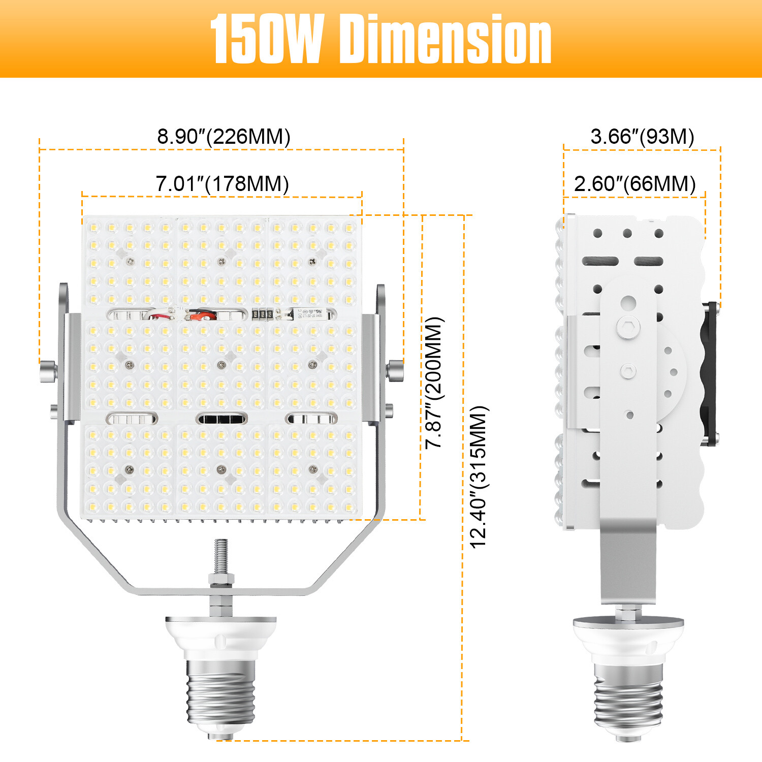 150Watt LED Shoebox Retrofit Kit Parking Lot Road Light AC480V 650W MH