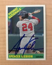 SPENCER KIEBOOM POTOMAC NATIONALS SIGNED AUTOGRAPHED 2015 TOPPS CARD #169 W/COA