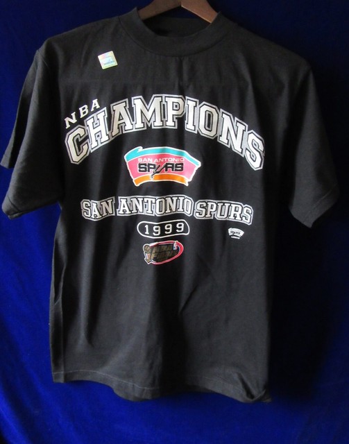 NOS VINTAGE AUTHENTIC NBA SAN ANTONIO SPURS 1999 CHAMPIONS SHIRT STICKER MEDIUM | eBay