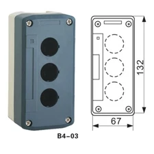1PCS push button control box fit for 22mm mounting round switch head 3 location 