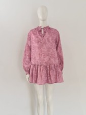 Laura Ashley x Urban Outfitters (M) 'Anna' Pink Dress UK 10 12 EU 38 40 Neck-Tie