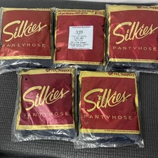 5 Silkies Control Top TLC Support Panty Hose Size X-tall 339 Navy