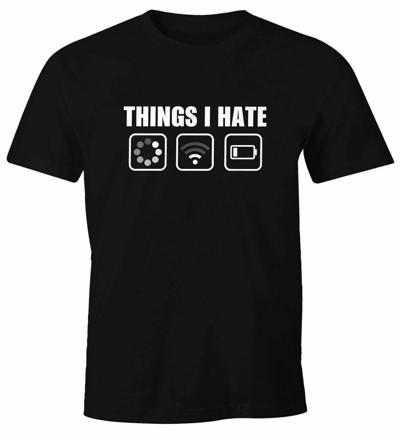 Herren T-Shirt Things I hate Icon WLAN kein Empfang Akku digital Fun-Shirt 4490₽