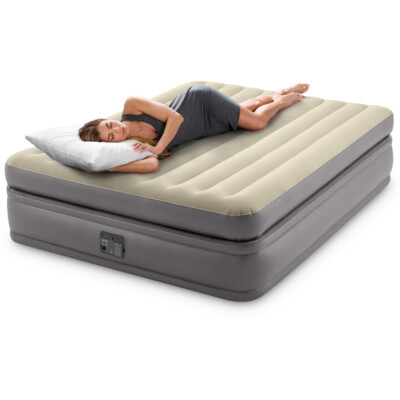 INTEX Luftbett Prime Comfort Queen + 230V Pumpe Gästebett 203x152x51cm
