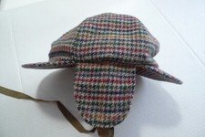 BARBOUR- D574 FLAPPED DEERSTALKER  HAT - TWEED - MADE IN UK -   7 3/4