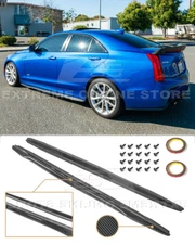 Real CARBON FIBER Side Skirts For 16-19 Cadillac ATS-V Rocker Panel Pair New