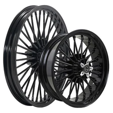 21x2.15 17x6 Fat Spoke Wheels for Harley Softail Fatboy 07-17 Dyna Fat Bob 08-17