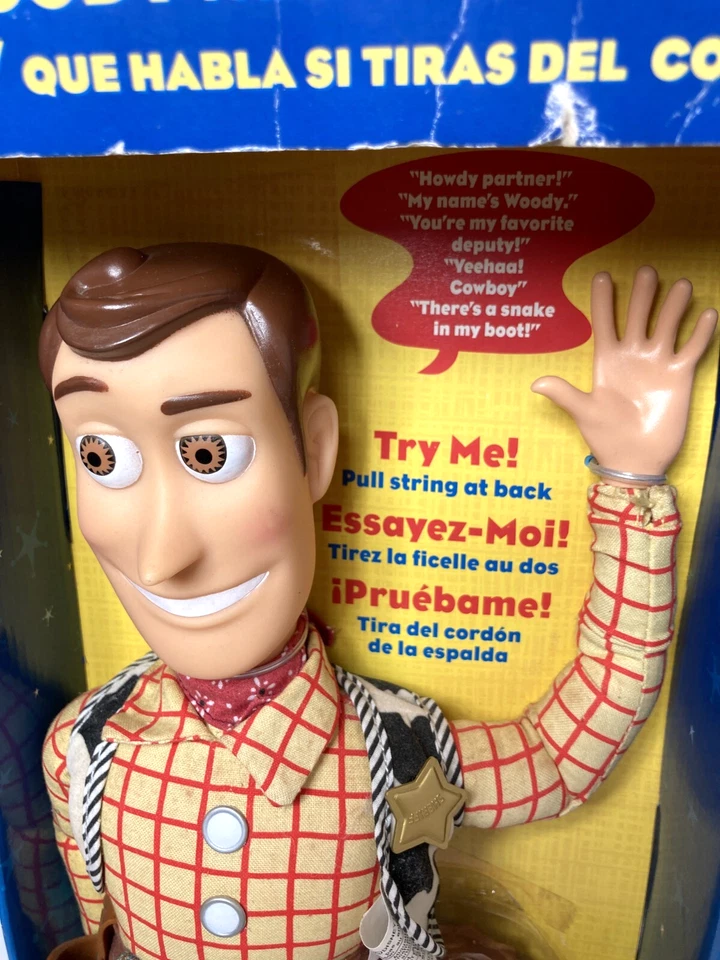 Boneco Toy Story 2 Pull-String Talking Woody 1995 Think Way #68027 Disney PIXAR - Imagem 3 de 4