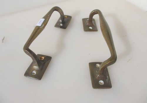 Vintage Brass Door Handles Shop Pulls Old Pub Cinema Art Deco 8"
