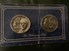 1 Set Pkg Longines Sterling Silver Medals Coins  Martin Luther King Jonas Salk
