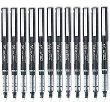 12 - PILOT Precise V5 Extra-Fine Rollerball Pen - BULK PACKED - BLACK INK