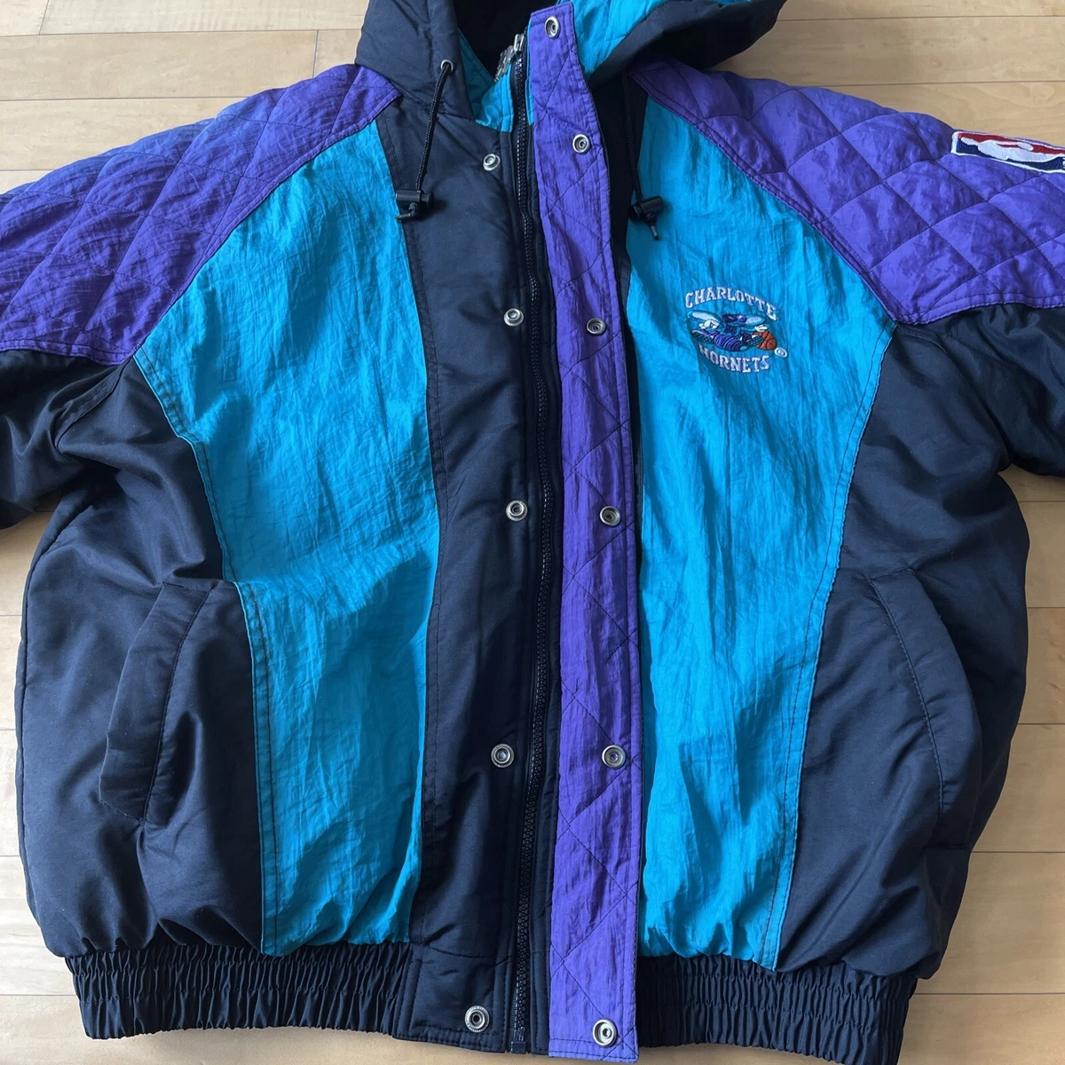 1990's Charlotte Hornets Starter Jacket., Snap