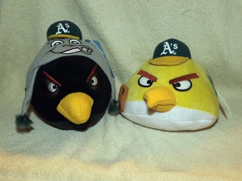 Lot Of 2 Angry Birds Oakland A'S A S Athletics Plush Doll MLB Baseball NWT (A) - Picture 1 of 5