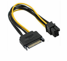 CAVO ALIMENTAZIONE ADATTATORE  SATA 15 PIN A SCHEDA VIDEO 6 PIN PCI EXPRESS
