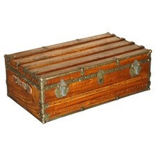 EXQUISITE ANTIQUE CIRCA 1900 CHINESE EXPORT CAMPHOR WOOD STEAMER LUGGAGE TRUNK