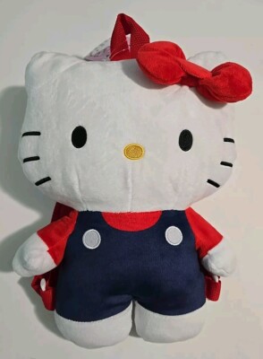 Sanrio Hello KITTY Plush BACKPACK, Adjustable, Red, White, And Blue