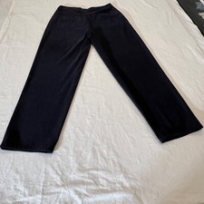 Vtg Talbots stretch brushed fabric navy pants sz 10 zip front and back pockets