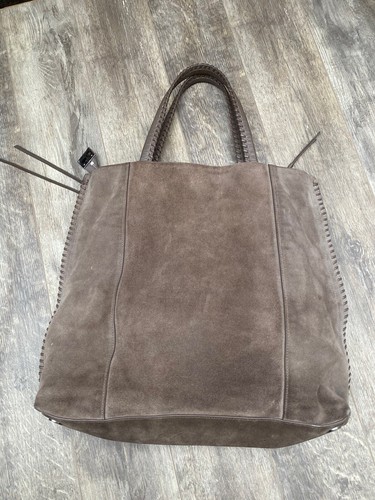 All Saints Fleur De Lis Tan/ Brown 🥥 Suede Large Shoulder Tote Bag $328 - Picture 5 of 12