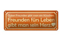 Blechschild Spruch 27X10 Cm Freunden FüRs Leben Gibt Herz Deko Schild Tin Sign
