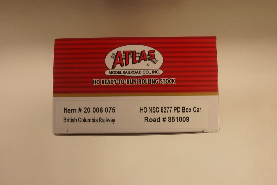 ATLAS 20 006 075 HO NSC 5111 PD Box Car British Columbia Railway BCOL # 851009 - Image 2 of 3