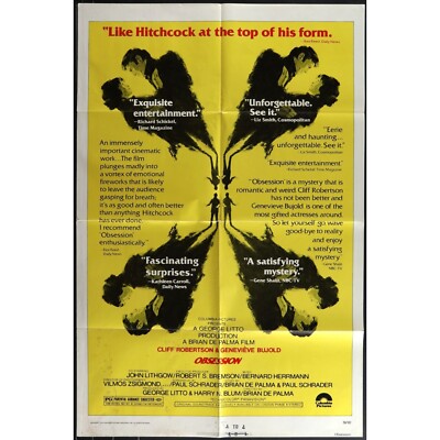 Obsession 1976 Original Movie Poster Folded 27x41 Brian De Palma 