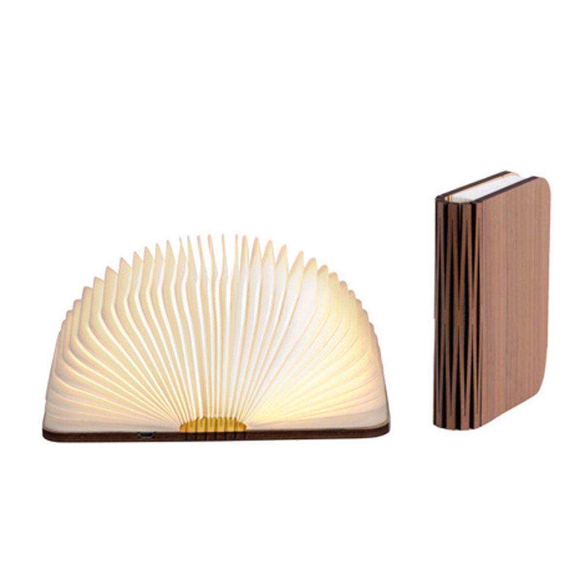 Livre lampe en bois de noyer taille M pour supprimer les fils visibles