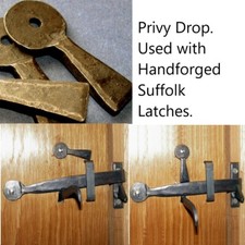 Latch Lock / Privy Drop Forged Iron blacksmith -Lock used with Suffolk latch