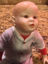 Michael- Baseball Player Picture Perfect Babies by Yolanda Bello Porcelain Doll