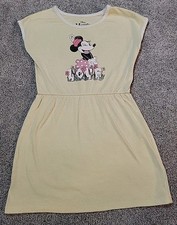 Disney Minnie Mouse Girls Dress Size S 6/6x Yellow Short Sleeve