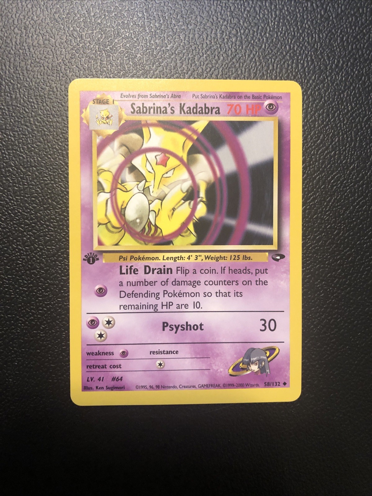 Sabrina's Kadabra 58/132 Gym Challenge First Edition Pokémon Card Mint