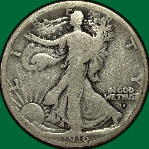 1916-S Walking Liberty Half Dollar Very Good VG Coin #36677