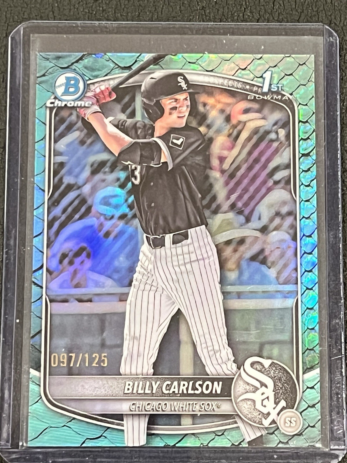 Billy Carlson 2025 Bowman Chrome Draft 1st Aqua Reptilian Refractor /125