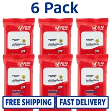 Pack of 6 – Equate Antibacterial Hand Wipes 24 Ct, Fresh Scent, Free Shipping