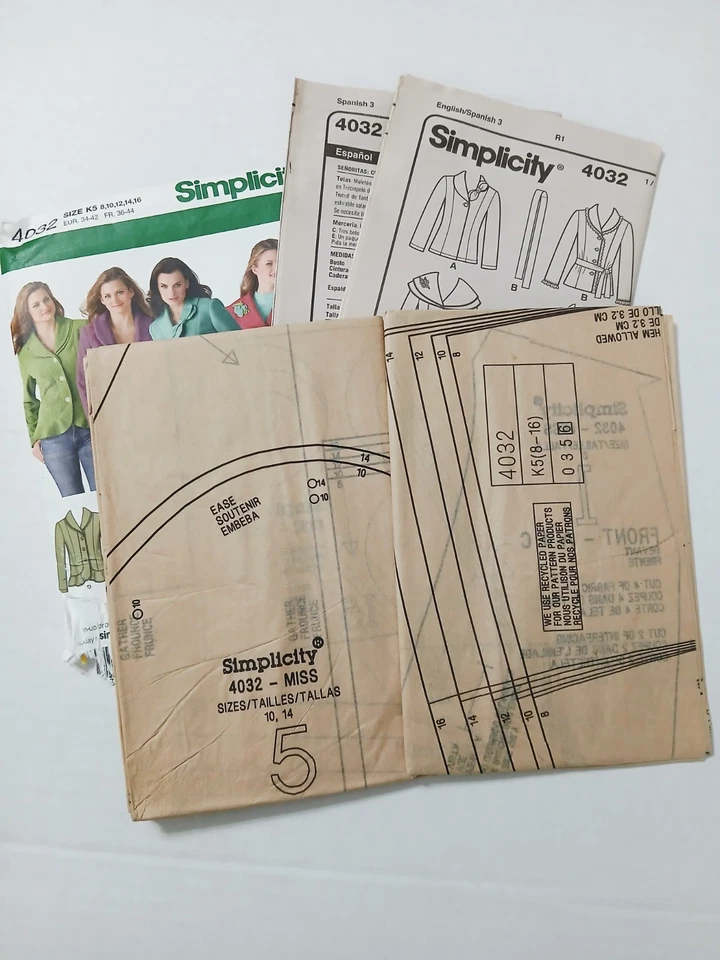 4032 Simplicity Sewing Pattern Misses Jacket And Vest. Size 8, 10, 12, 14, 16 - Image 3 of 3