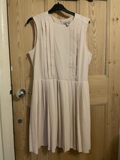 Pale Pink H&M (M) Pleated Dress Size 16 -invisible back Zip.