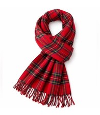 Vintage 80s 90s Red Tartan Plaid Scarf