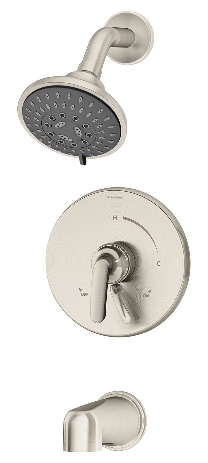 Symmons S-5502-STN-1.5-TRM Elm Single Handle 5-Spray Tub and Shower Faucet Trim-