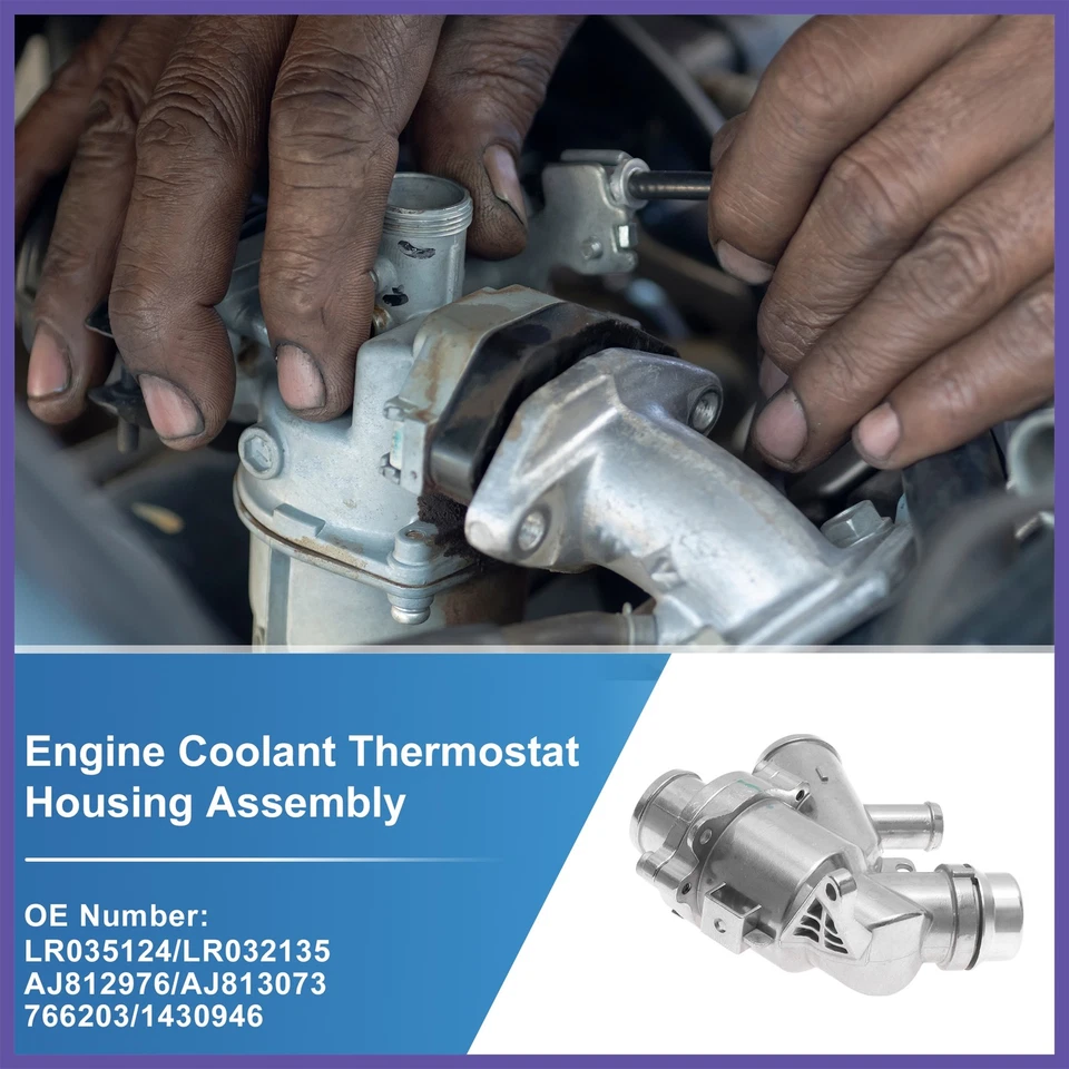 Conjunto de carcaça de termostato líquido de arrefecimento do motor nº LR035124 para Jaguar F-Type - Imagem 2 de 4