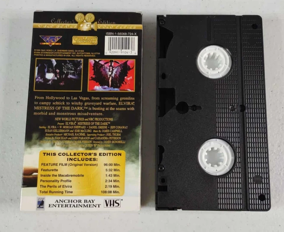 Elvira Mistress of the Dark Collector's Edition Gold Series 1994 VHS - Image 2 of 2