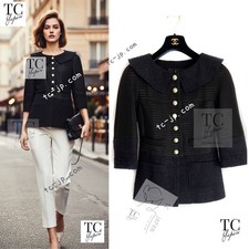 CHANEL 13S Black Pearl Button Mesh Jacket Karl Lagerfeld 36 US 4