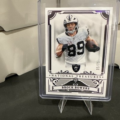 2025 Panini National Treasures Brock Bowers #52 Base Purple /75