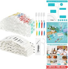 300 Individually Wrapped Toothbrushes Bulk with Dental Floss Set Soft Bristle