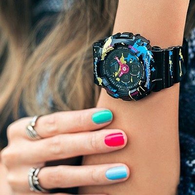 Casio Baby-G Splatter Pattern Street Art Ladies Watch BA-120SPL-1A
