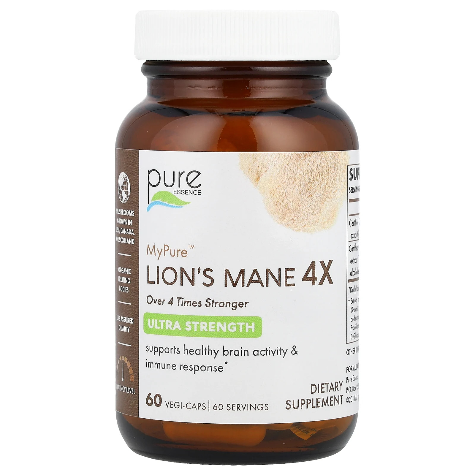 MyPure Lions Mane 4X Сверхпрочный 60 капсул растительного происхождения 9890₽