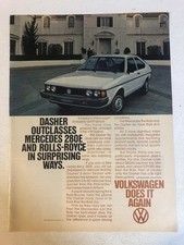 1970s Volkswagen Dasher Vintage Print Ad pa37