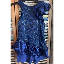 Weissman Navy Sequin Dance Costume One Piece XXLC XXL Child