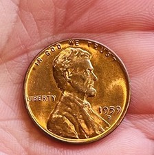 1959 D Red BU Lincoln Sent , YOU GRADE IT!!! Rare In This Condition!