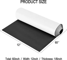 Neoprene Sponge Rubber Foam Sheets with Adhesive Backing 12" X 60" X 1/8" Roll