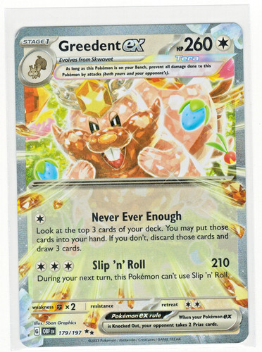 Pokemon Obsidian Flames Double Rare Greedent ex 179/197 - Near Mint (NM)